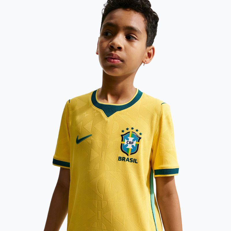 Vaikiški futbolo marškinėliai Nike Brazil 2026/27 Match Home canary/light mint/geode teal 8