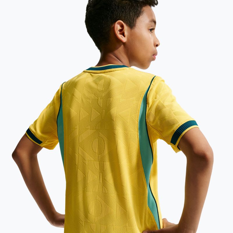 Vaikiški futbolo marškinėliai Nike Brazil 2026/27 Match Home canary/light mint/geode teal 10