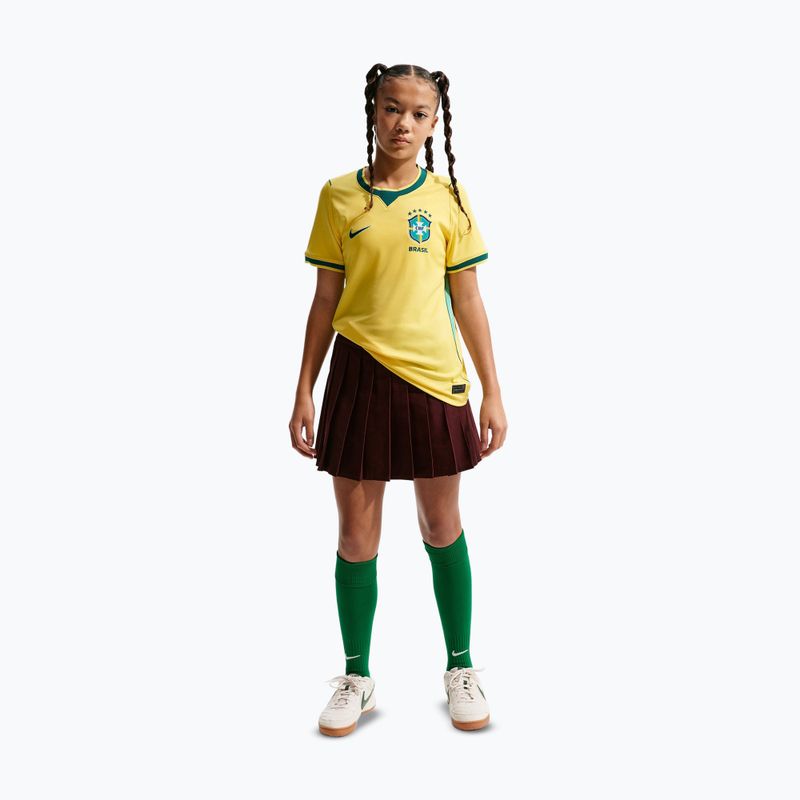 Vaikiški futbolo marškinėliai Nike Brazil 2026 Stadium Home Soccer Replica canary/light menta/geode teal 2