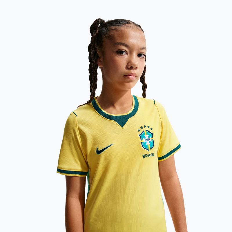 Vaikiški futbolo marškinėliai Nike Brazil 2026 Stadium Home Soccer Replica canary/light menta/geode teal 4