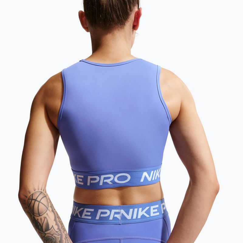 Moteriški treniruočių marškinėliai Nike Pro Dri-Fit sapphire/white 5