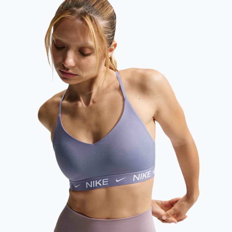 Treniruotinis liemenėlė Nike Dri-Fit Indy Light Support iron purple/iron purple/white 4