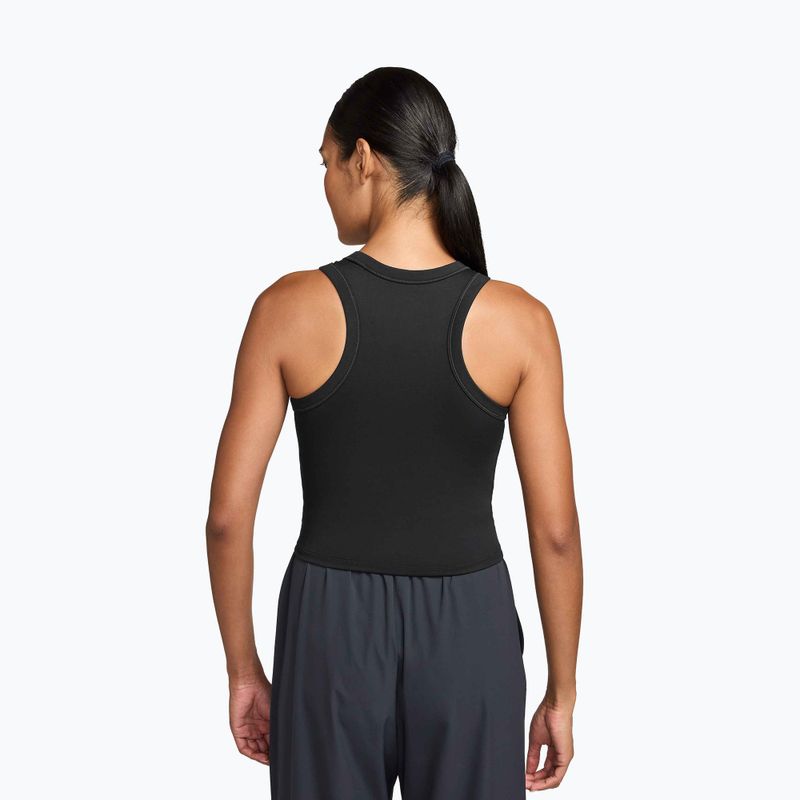 Moteriški marškinėliai Nike One Fitted Dri-Fit Cropped Tank Thunder Black/White 2