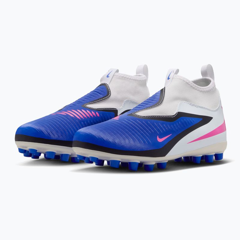Vaikiški futbolo bateliai Nike Jr. Phantom 6 High Academy FG/MG racer blue/white/pink blast 10