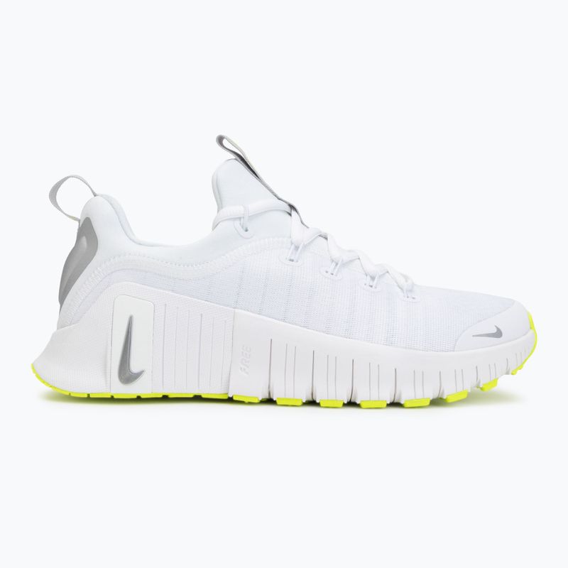 Moteriški treniruočių batai Nike Free Metcon 6 white/volt/metallic silver 2
