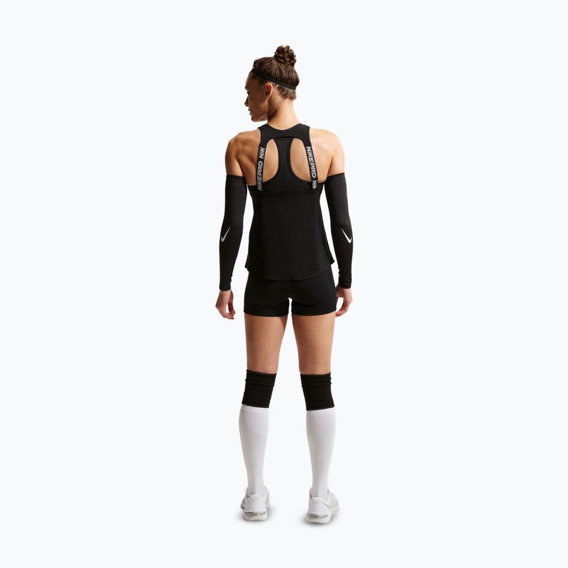 Moteriški treniruočių šortai Nike Pro Mid Rise Biker 3" black/white/metallic silver 3