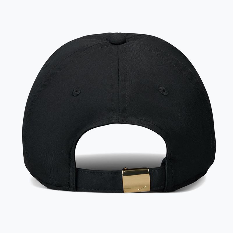 Kepurė su snapeliu Nike Dri-Fit Club Unstructured Metal Swoosh 2026 black/metallic gold 2