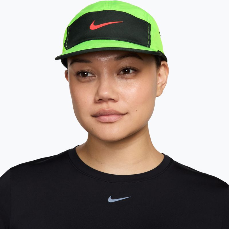 Kepurė su snapeliu Nike Dri-Fit Fly electric green/black spruce/hot lava