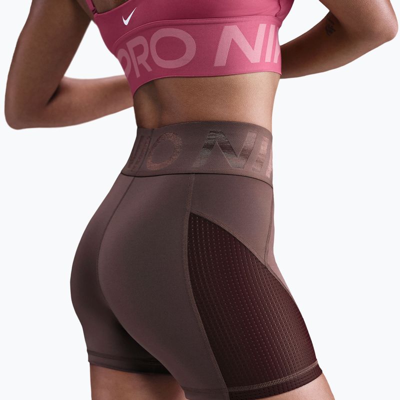 Moteriški šortai Nike Pro Sculpt High Waisted 5" Biker tattoo/burgundy crush/white 5