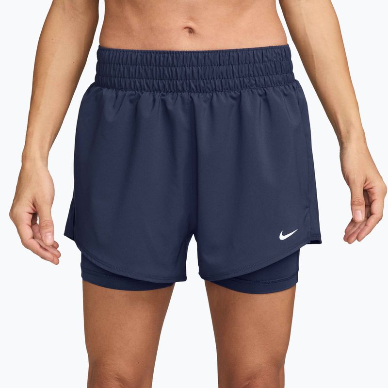 Moteriški šortai Nike One Dri-Fit High-Waisted 3" 2In1 midnight navy/white