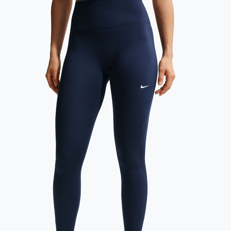 Moteriškos tamprės Nike One Seamless Front High-Waisted midnight navy/white
