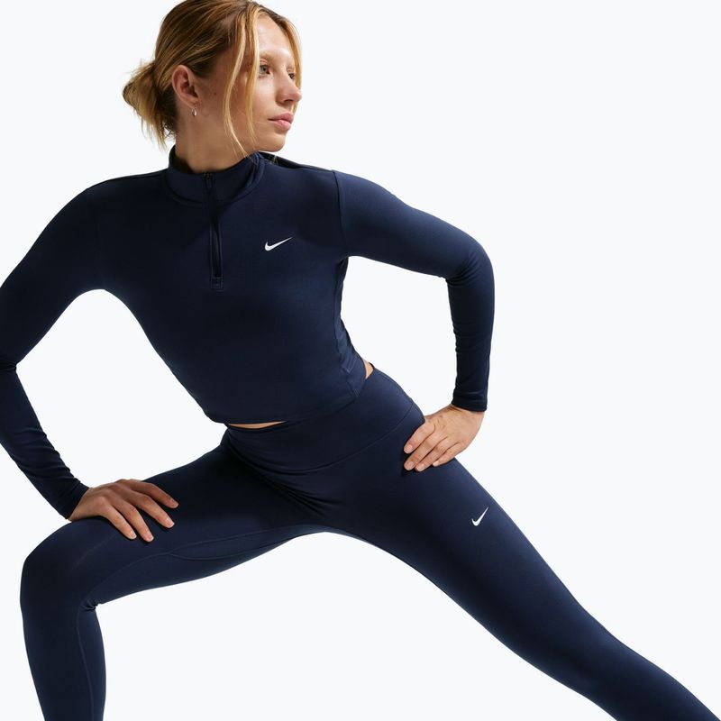 Moteriškos tamprės Nike One Seamless Front High-Waisted midnight navy/white 6