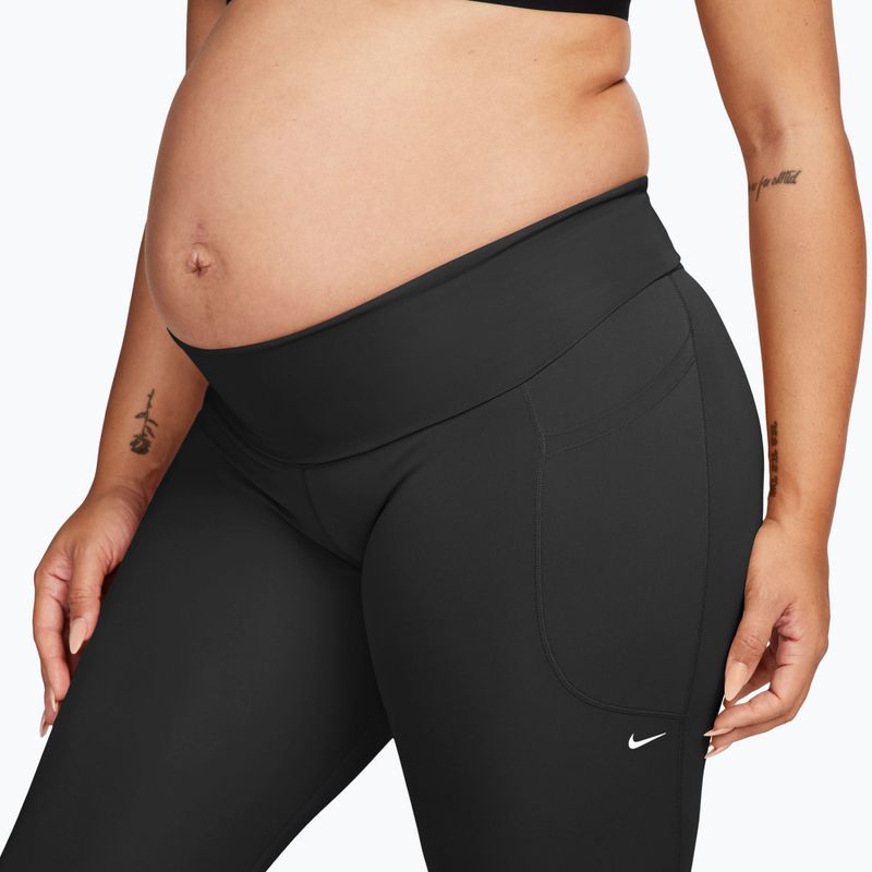 Moteriškos treniruočių tamprės Nike One Maternity High-Waisted 7/8 black/white 3