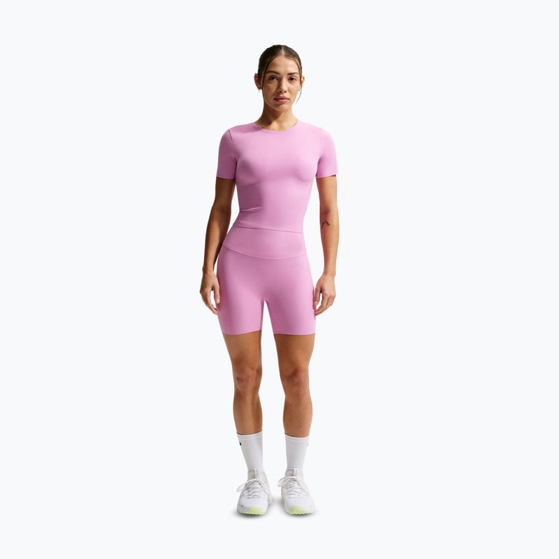 Moteriški šortai Nike Zenvy High Waisted Biker 5" light magenta/white 2