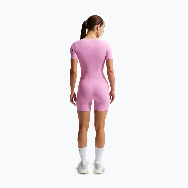 Moteriški šortai Nike Zenvy High Waisted Biker 5" light magenta/white 3