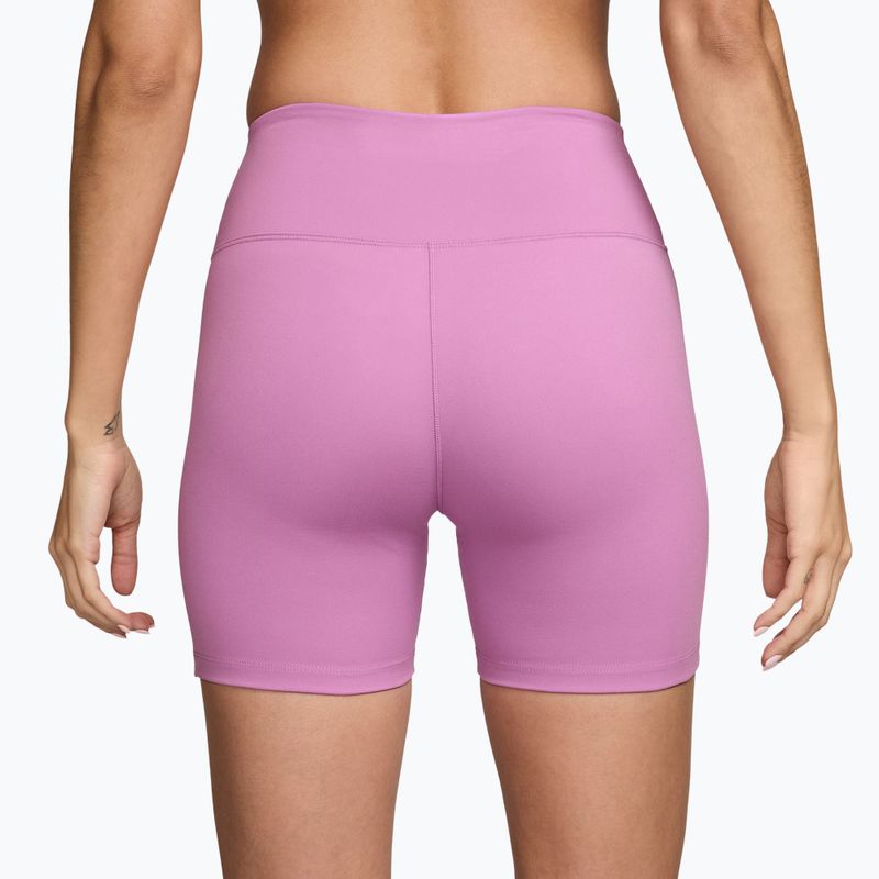Moteriški šortai Nike One High-Waisted Biker 5" light magenta/white 2