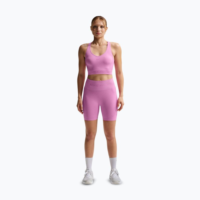 Treniruočių viršus Nike Pro Seamless Dri-Fit Cropped light magenta 2