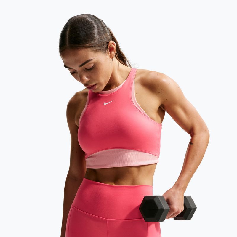 Treniruotinis liemenėlis Nike One Medium Support Sea coral/bleached coral/white 4