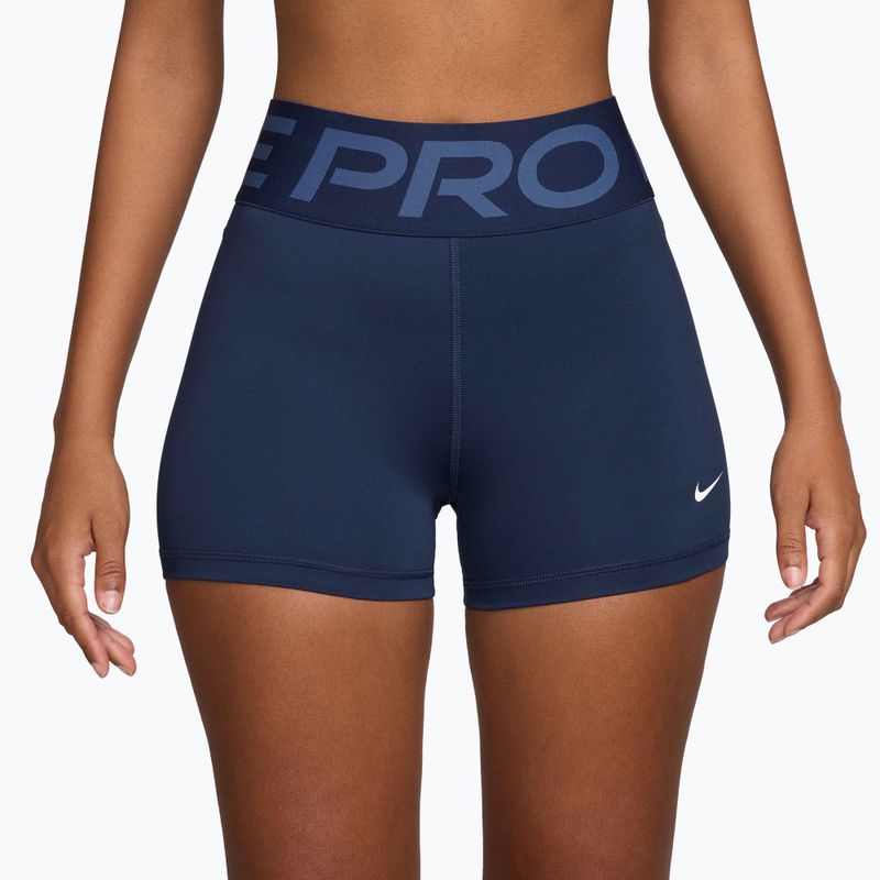 Moteriški šortai Nike Pro Sculpt High Waisted 3" Biker Midnight Navy/White