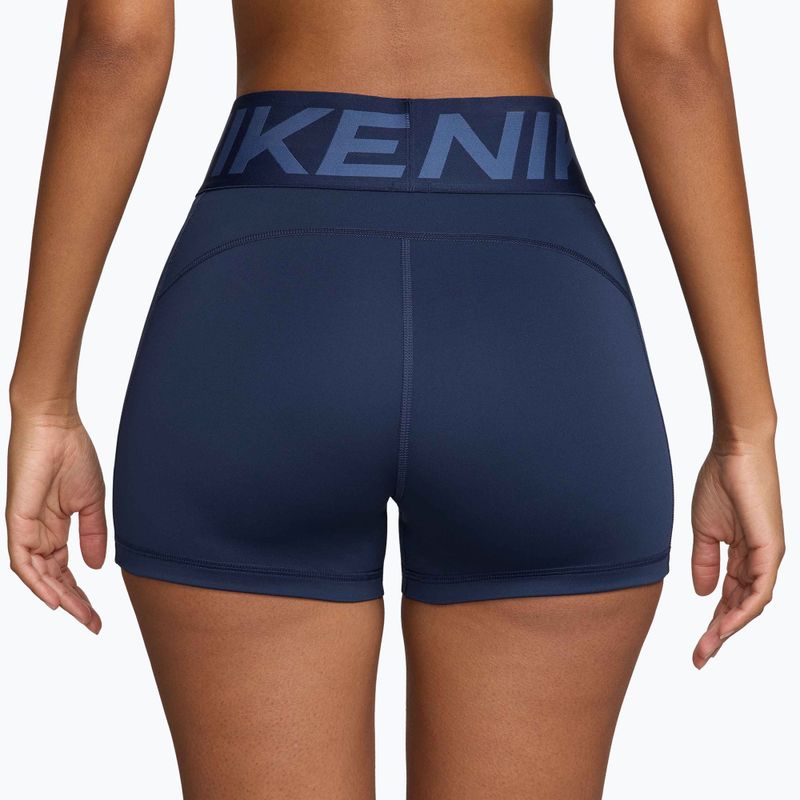 Moteriški šortai Nike Pro Sculpt High Waisted 3" Biker Midnight Navy/White 2