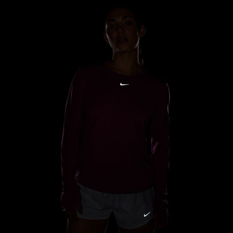 Treniruočių marškinėliai ilgomis rankovėmis Nike One Classic Dri-Fit light magenta/white 4