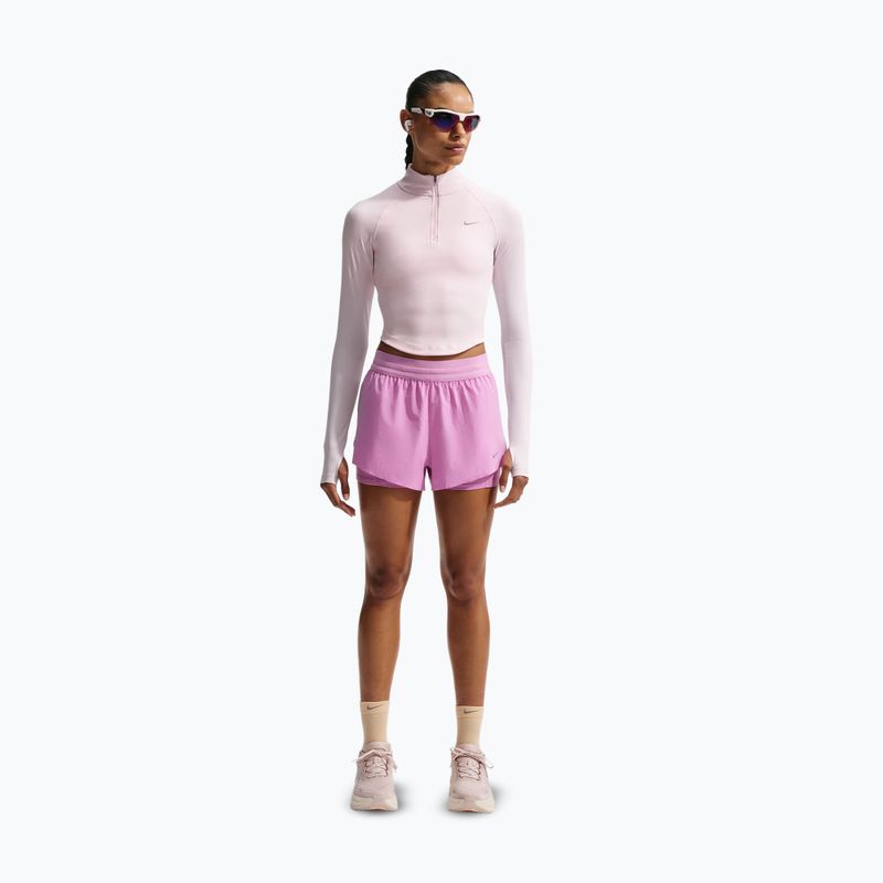 Moteriški bėgimo šortai Nike Swift Mid-Rise 2in1 light magenta/light magenta 2