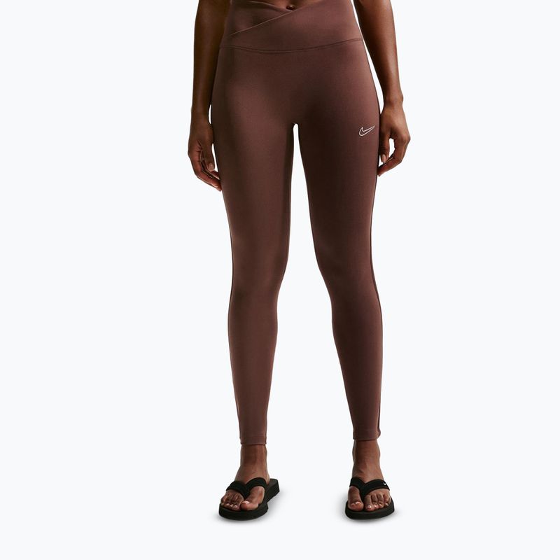Moteriškos tamprės Nike One High-Waisted Seamless light chocolate