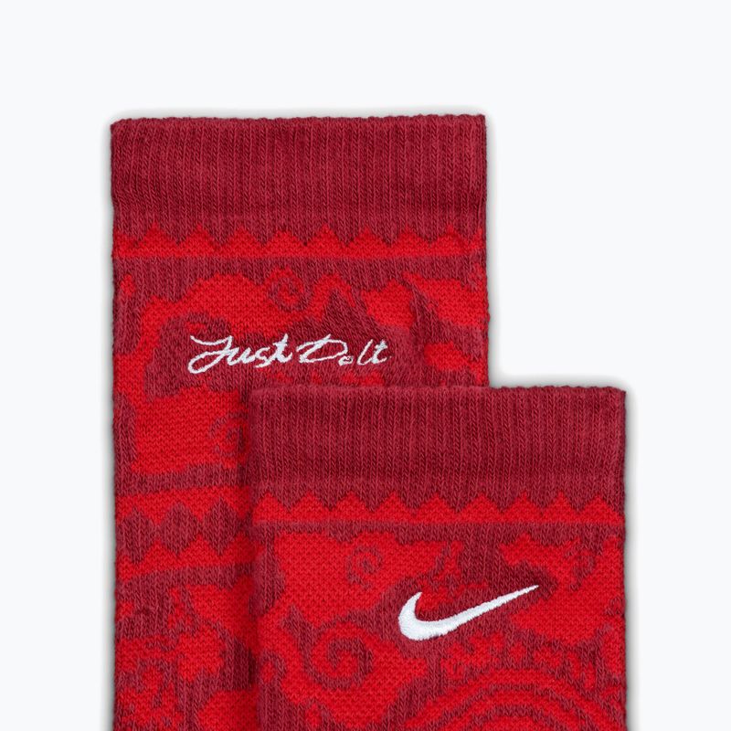Kojinės Nike Everyday Plus Cushioned Crew team crimson/metallic silver 4
