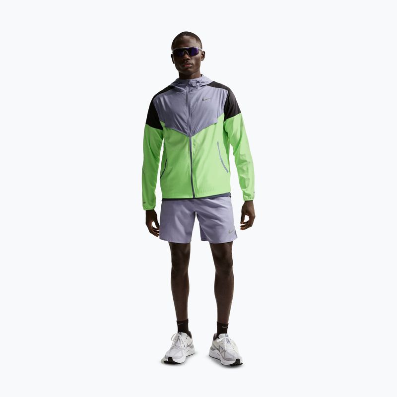 Vyriška bėgimo striukė Nike Impossibly Light Windrunner Iron Purple/Black/Lime Blast 2