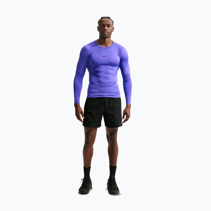 Vyriški treniruočių marškinėliai ilgomis rankovėmis Nike Pro Dri-Fit Tight Fitness persian violet/black 2