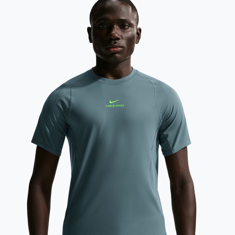 Vyriški treniruočių marškinėliai Nike Pro Training Dri-Fit mineral slate/green strike 4