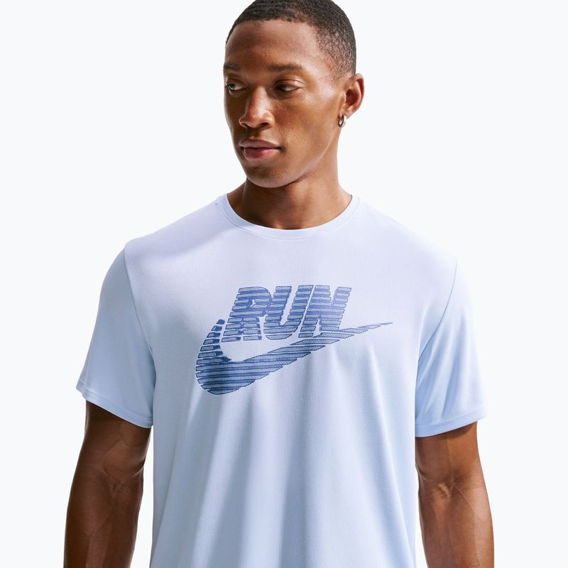 Vyriški bėgimo marškinėliai Nike Miler Dri-Fit UV hydrogen blue/lapis 5