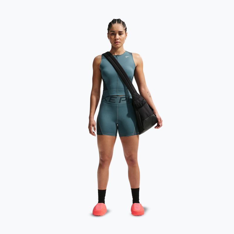 Moteriški šortai Nike Pro Sculpt High Waisted 5" Biker mineral slate/faded spruce/white 2