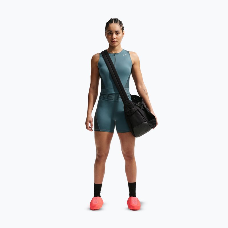 Moteriški treniruočių marškinėliai Nike Pro Dri-Fit mineral slate/faded spruce/white 2