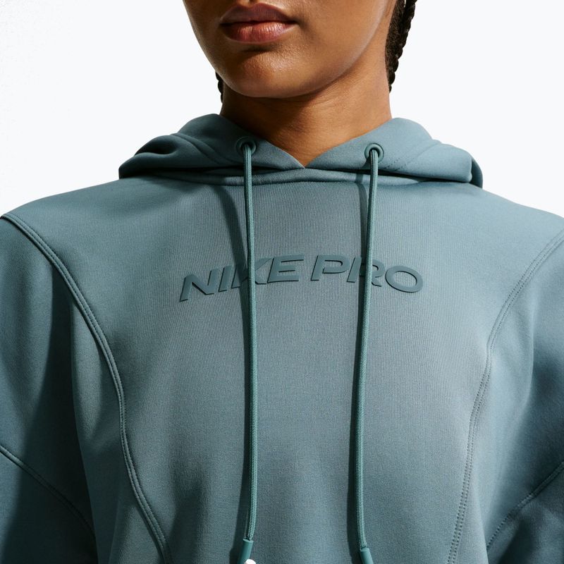 Moteriškas treniruočių džemperis Nike Pro Therma-Fit Hoodie mineral slate/white 5