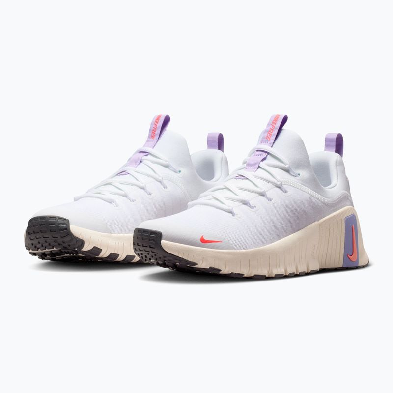 Moteriški treniruočių batai Nike Free Metcon 6 white/violet mist/chalk/hot lava 10