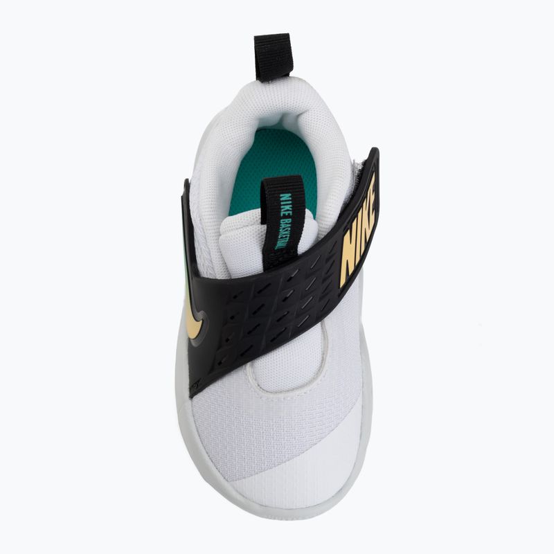 Vaikiški batai Nike Team Hustle D 12 white/black/clear emerald/topaz gold 5