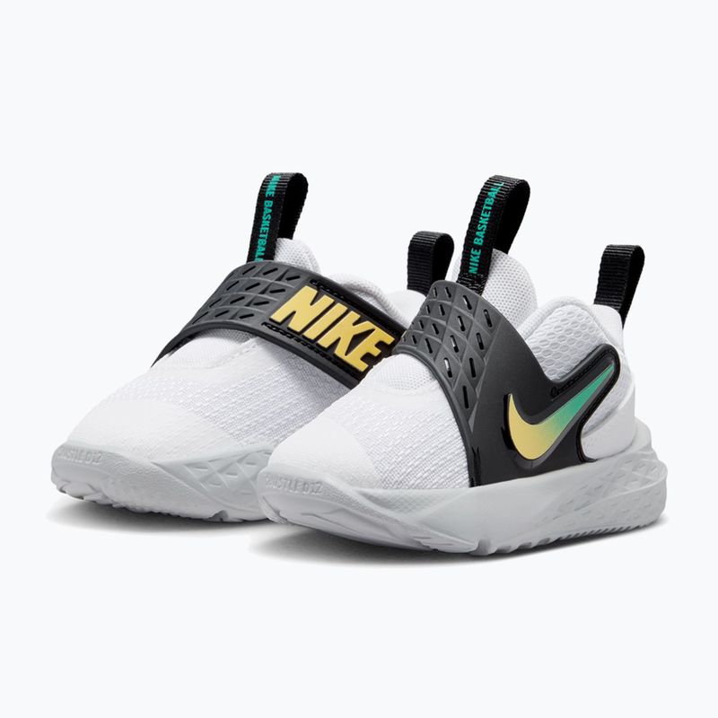 Vaikiški batai Nike Team Hustle D 12 white/black/clear emerald/topaz gold 3
