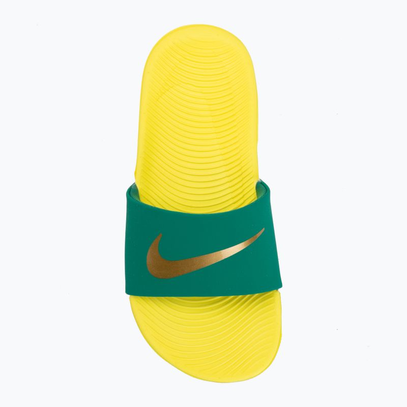 Vaikiškos šlepetės Nike Coffee malachite/sonic yellow/metallic gold 5