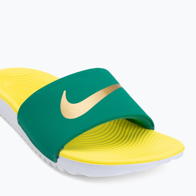 Vaikiškos šlepetės Nike Coffee malachite/sonic yellow/metallic gold 7