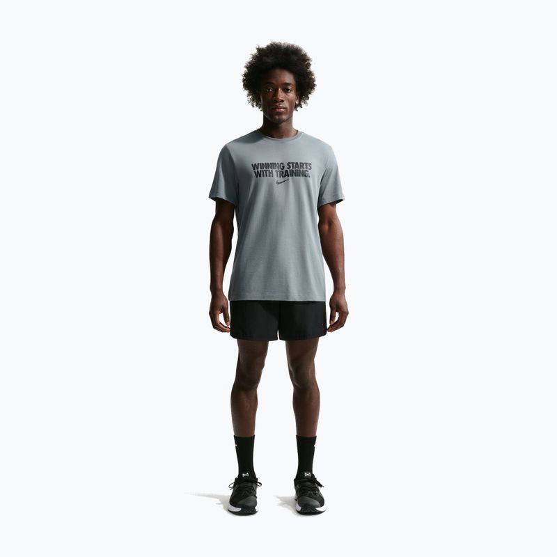 Vyriški treniruočių marškinėliai Nike Dri-Fit Winning smoke grey/black/black 2