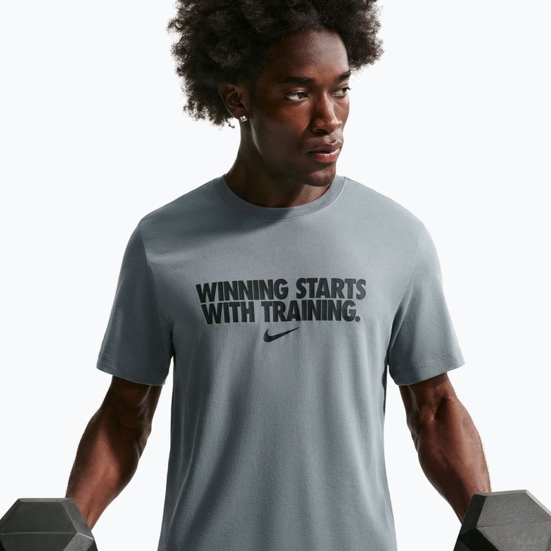 Vyriški treniruočių marškinėliai Nike Dri-Fit Winning smoke grey/black/black 3