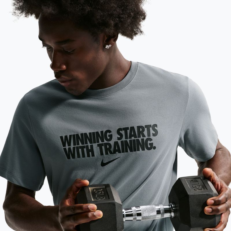Vyriški treniruočių marškinėliai Nike Dri-Fit Winning smoke grey/black/black 5