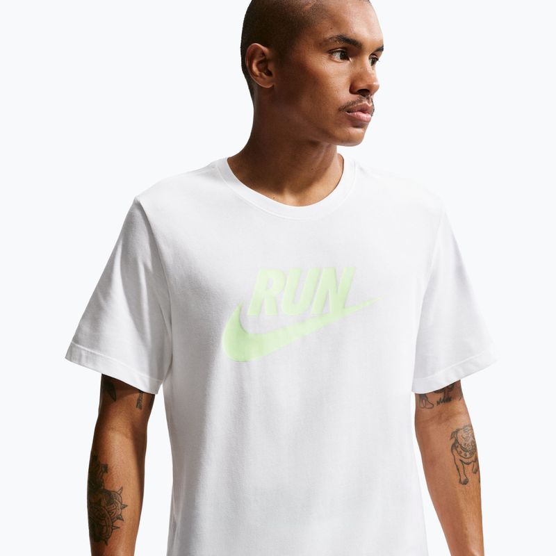 Vyriški bėgimo marškinėliai Nike Dri-Fit Running white/barely volt 4