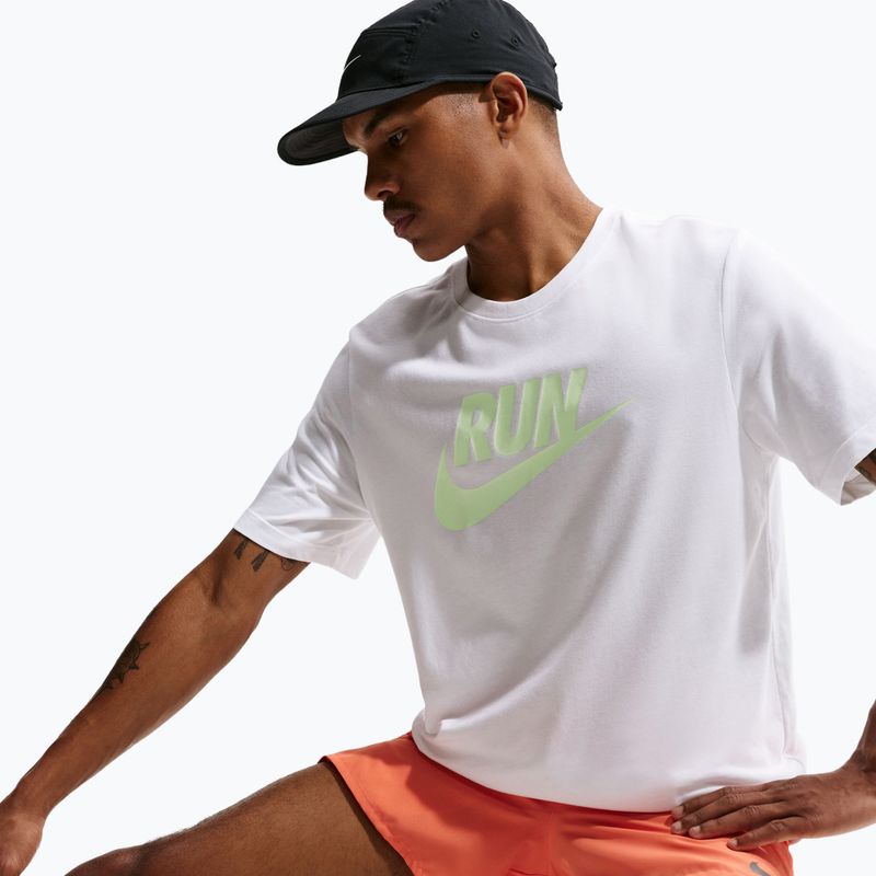 Vyriški bėgimo marškinėliai Nike Dri-Fit Running white/barely volt 6