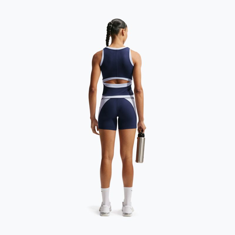 Moteriški šortai Nike One High Waisted Biker 5" midnight navy/hydrogen blue/white 3