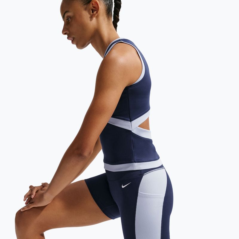 Moteriški šortai Nike One High Waisted Biker 5" midnight navy/hydrogen blue/white 4