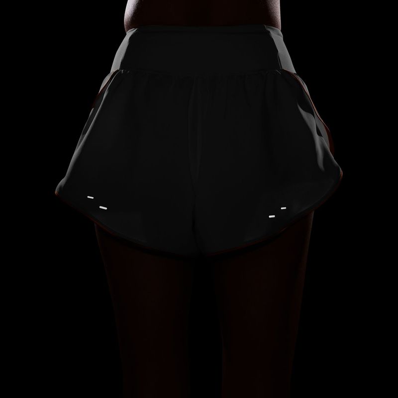 Moteriški bėgimo šortai Nike Tempo Swoosh Dri-Fit Mid-Rise Brief-Lined white/orange pulse/black 7