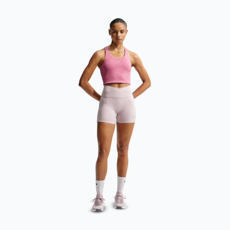 Moteriški bėgimo marškinėliai Nike Tempo Medium Support Cropped Sports Bra peony 2