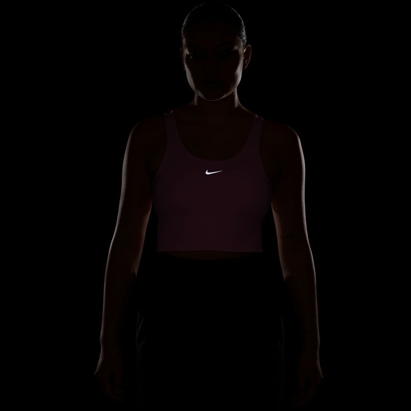 Moteriški bėgimo marškinėliai Nike Tempo Medium Support Cropped Sports Bra peony 6